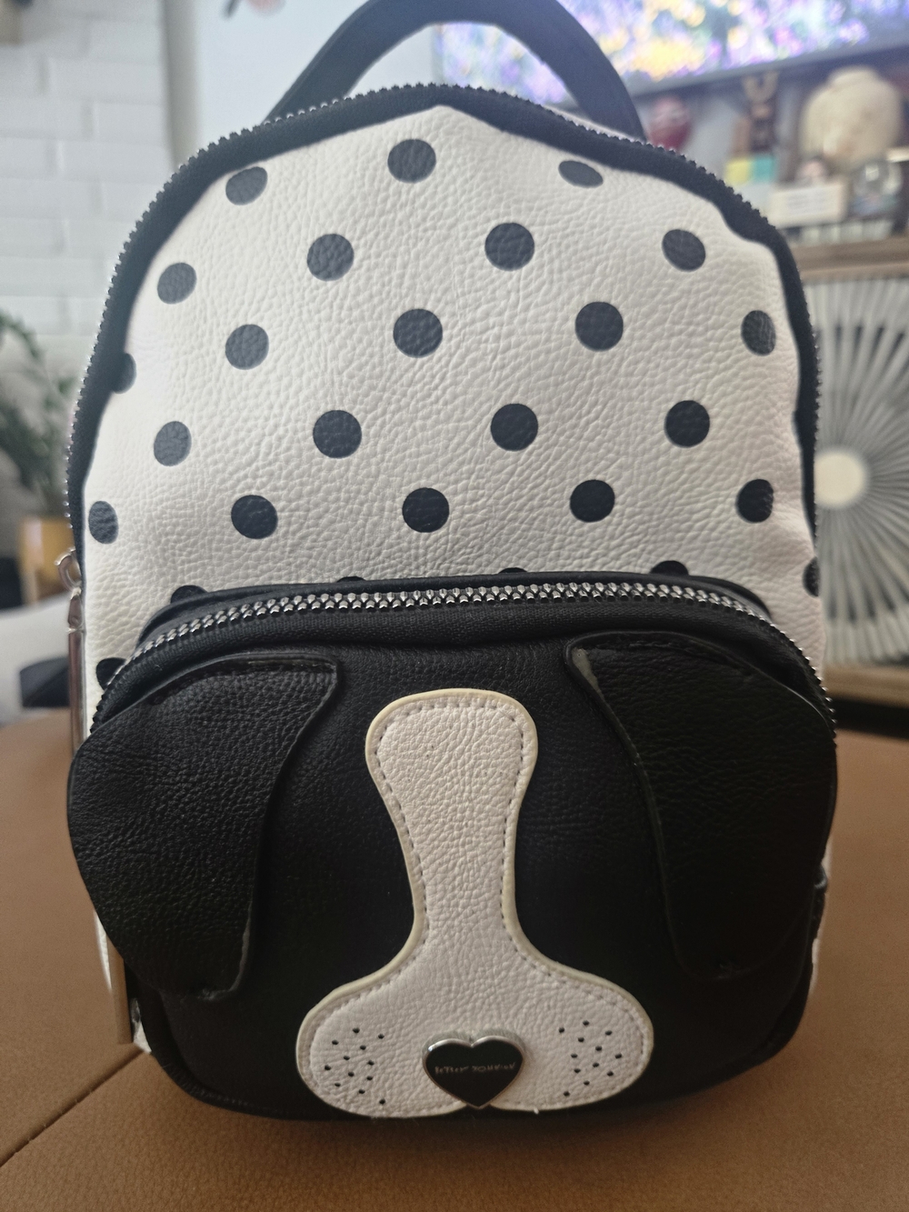 NWT Betsey Johnson Kitsch Puppy Dog Polka Dot Mini Backpack